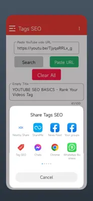 Tags SEO - Video Finder android App screenshot 1